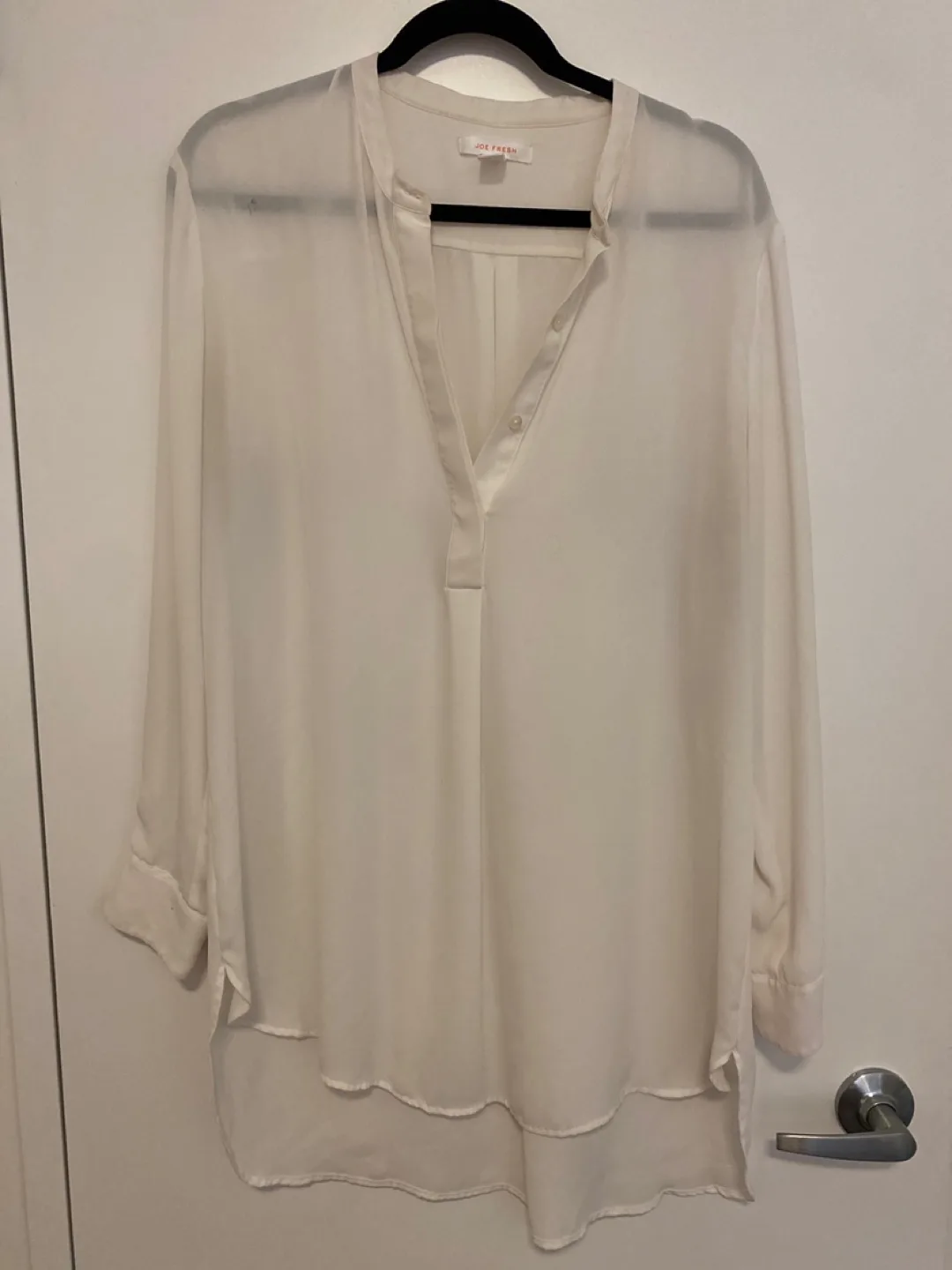Joe Fresh Cream Blouse - Size L thumbnail