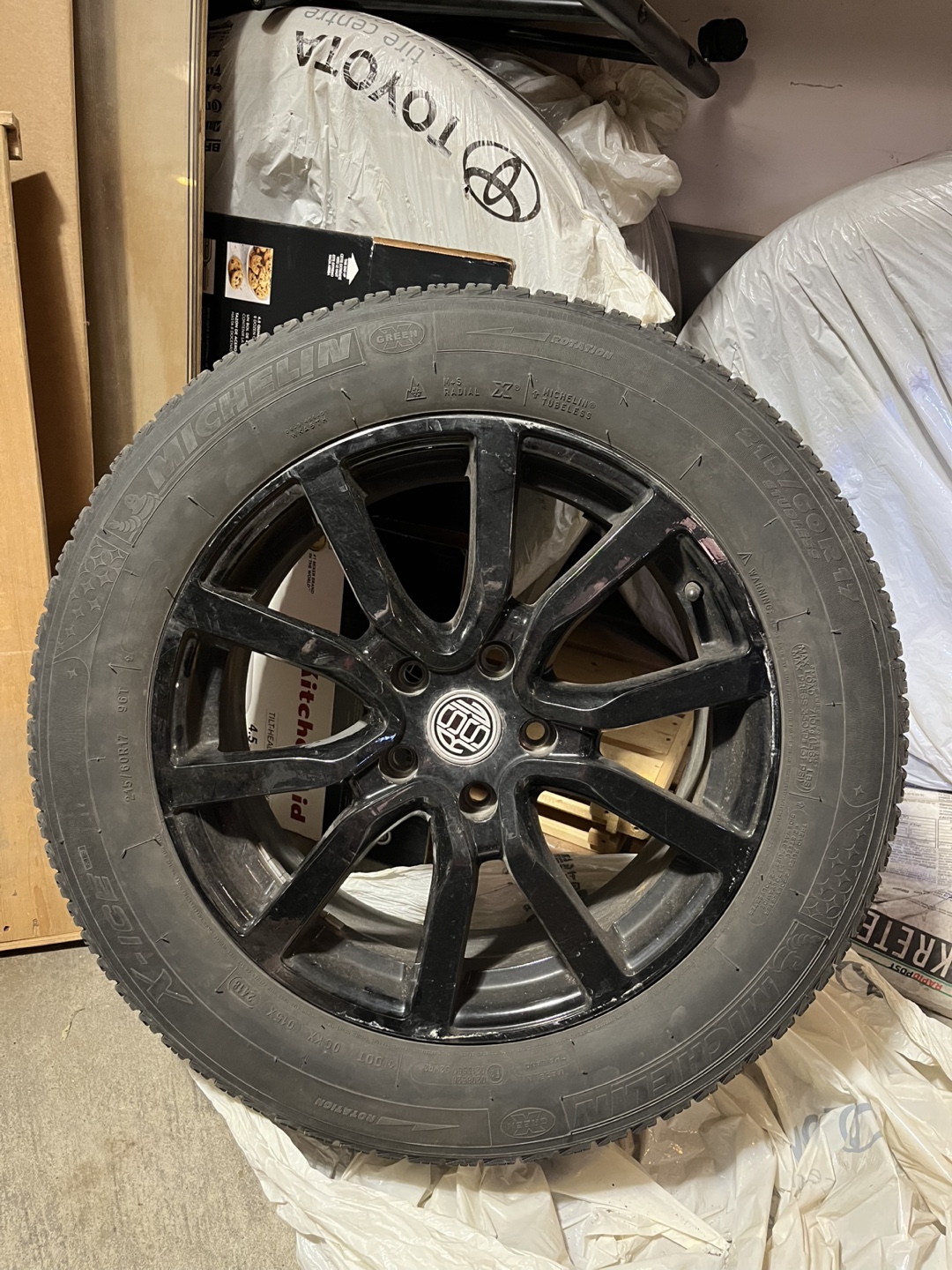 Michelin 215/60R17 Winter Tire on Black Rim