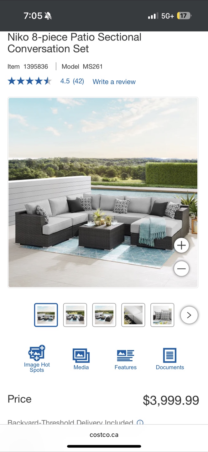 Niko 8-piece Patio Sectional Conversation Set MS261