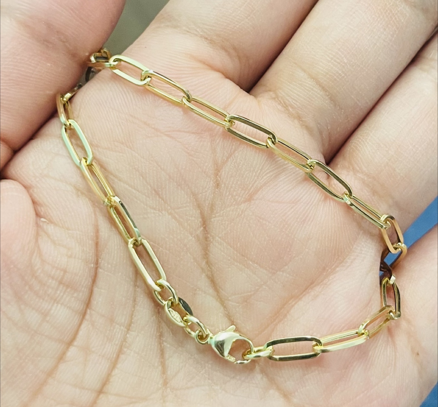 18k Paper clip bracelet