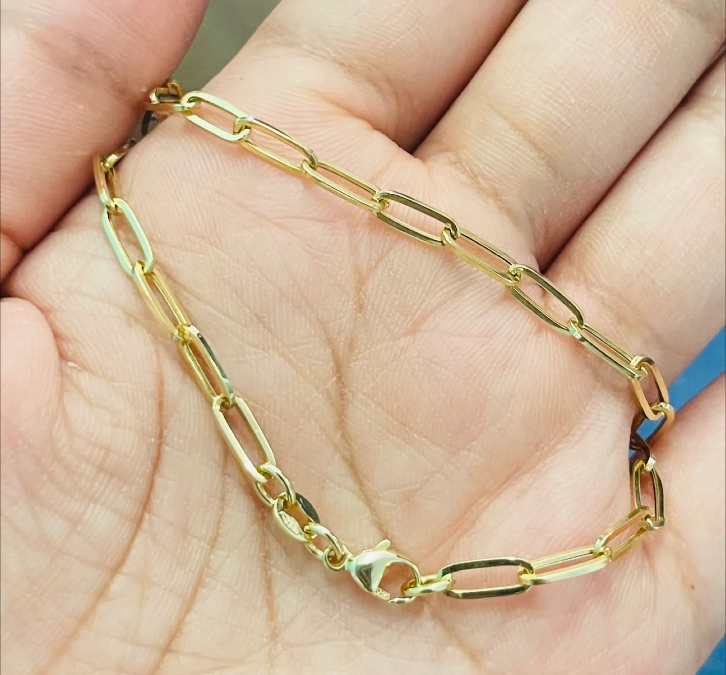 18k Paper clip bracelet thumbnail