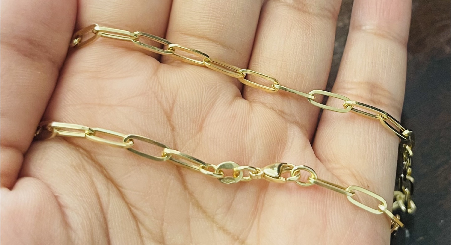 18k Gold Paperclip Chain Necklace - photo 2