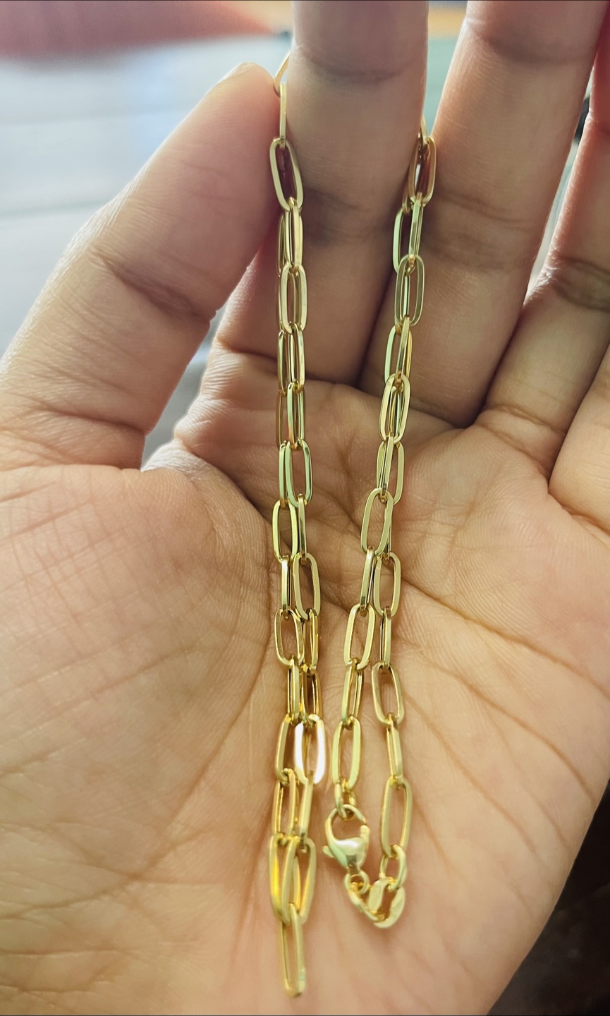 18k Gold Paperclip Chain Necklace