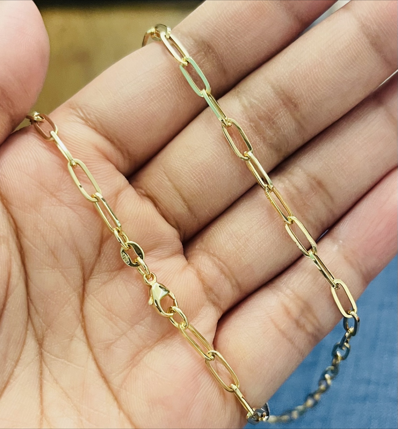 18k Gold Paperclip Chain Necklace - photo 3
