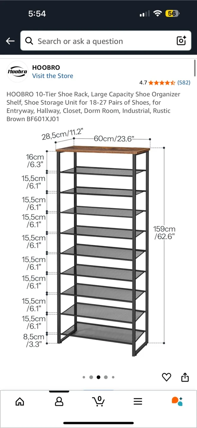 HOOBRO 10-Tier Shoe Rack - Like New! image indicator(2)