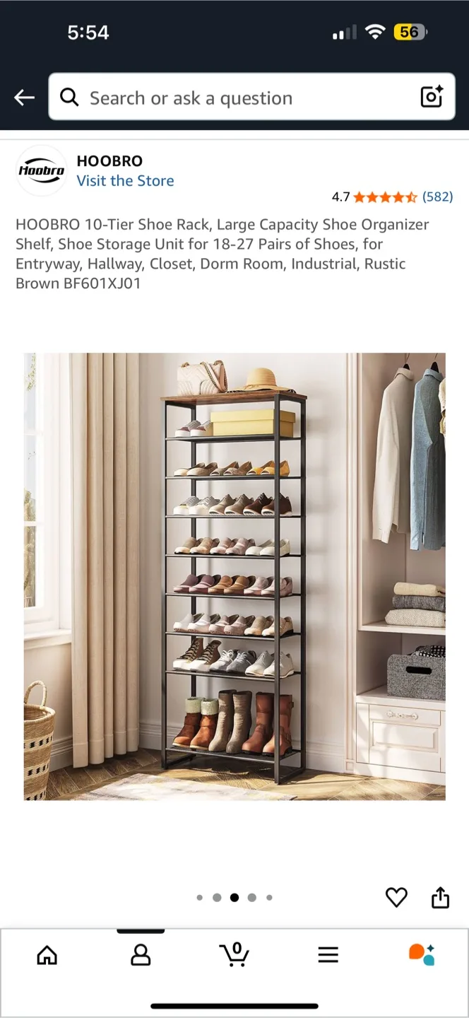 HOOBRO 10-Tier Shoe Rack - Like New! image indicator(3)