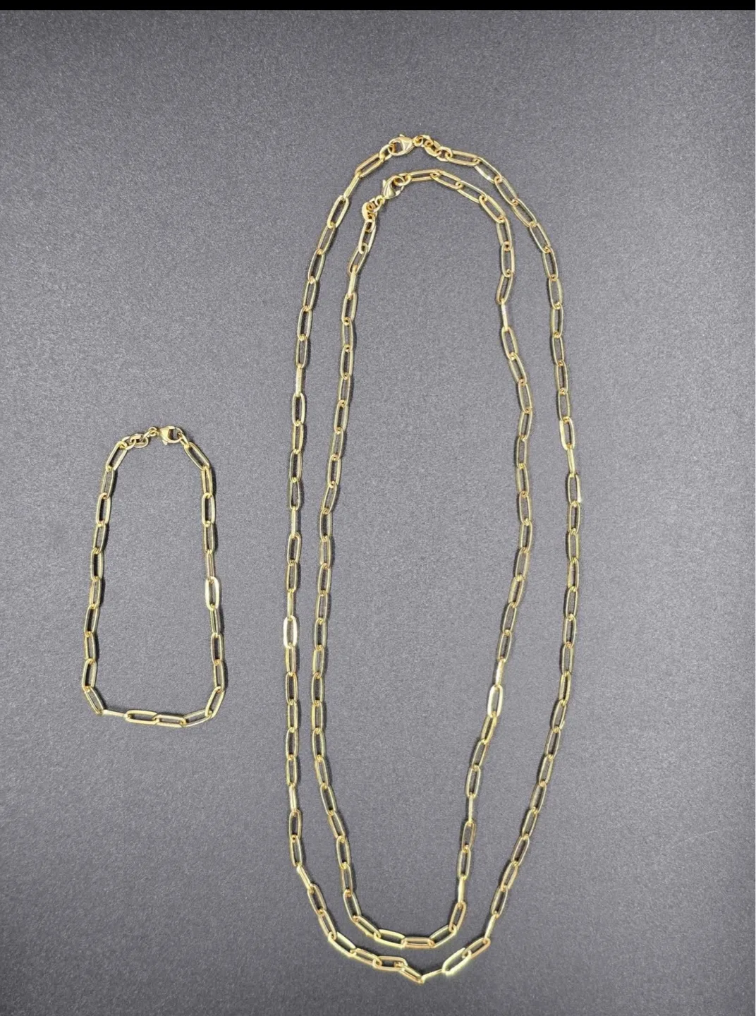 New 18kt Gold Necklace & Bracelet Set thumbnail