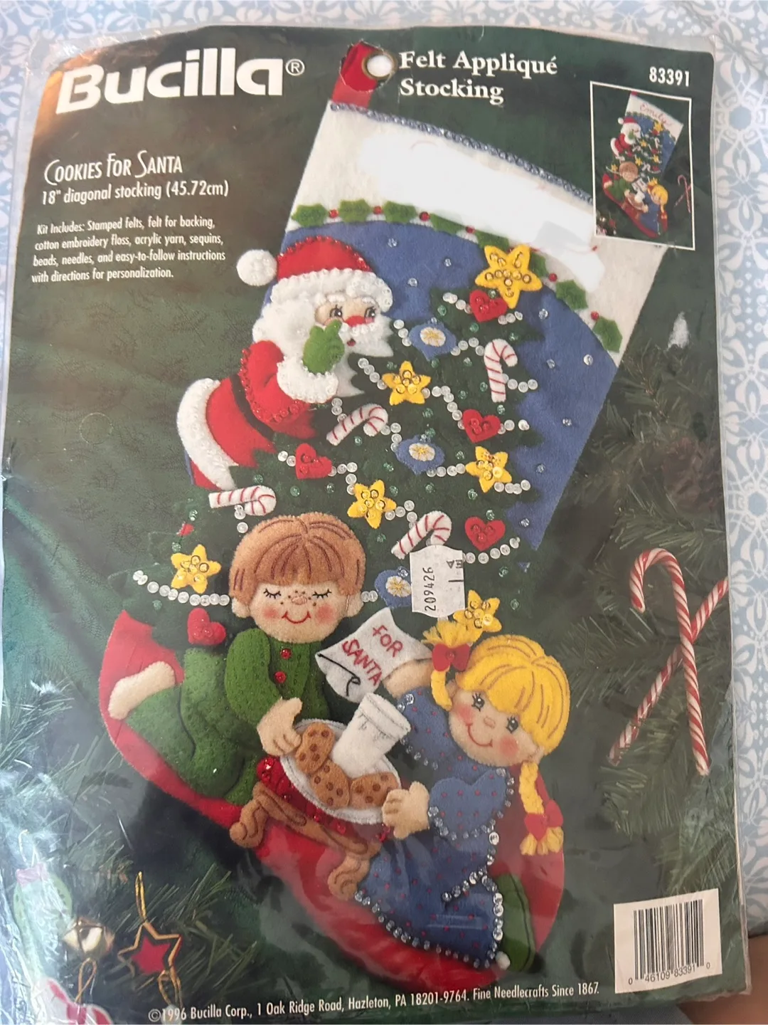 Bucilla Felt Appliqué Stocking Kit - Cookies for Santa thumbnail