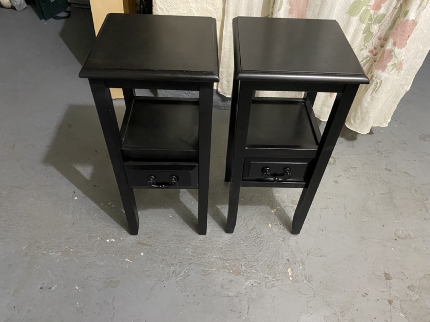 Black Wood Nightstands (Set of 2)