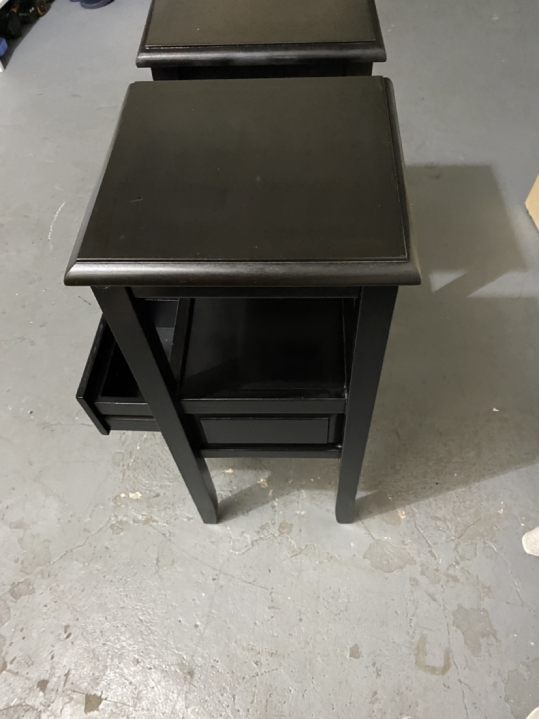 Black Wood Nightstands (Set of 2) - photo 2