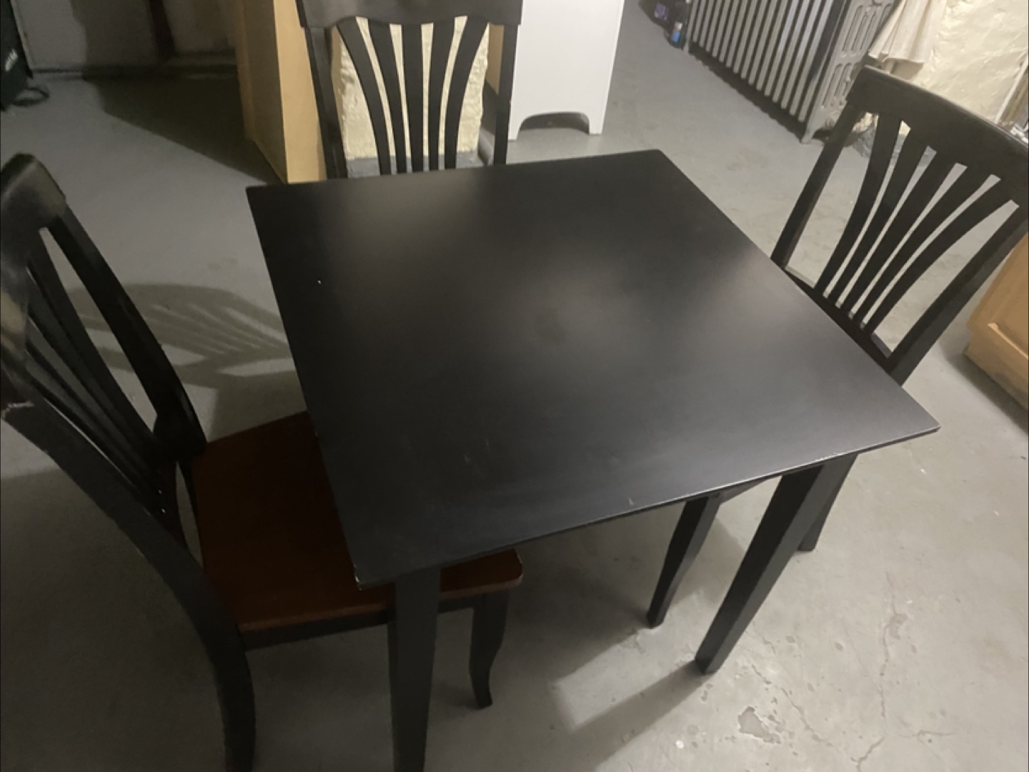 Square Black Table with 3 Chairs - photo 2
