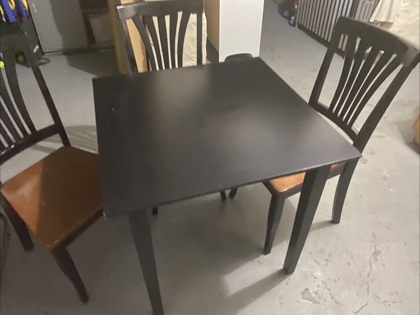 Square Black Table with 3 Chairs - photo 4