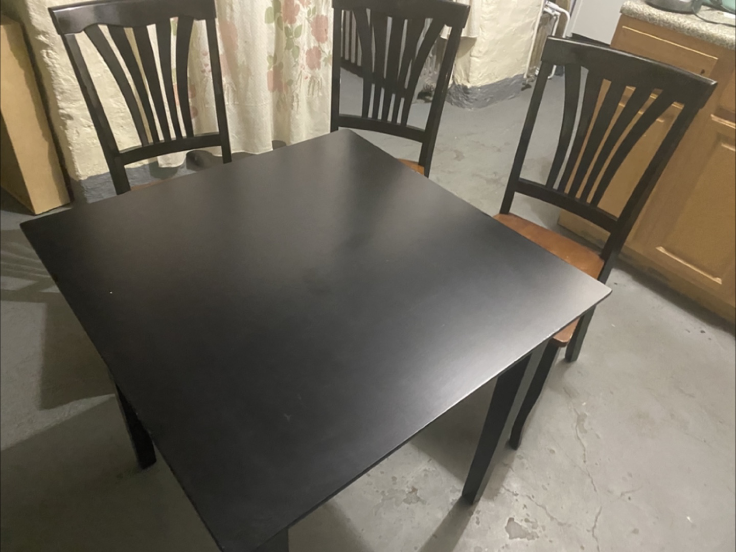Square Black Table with 3 Chairs - photo 5