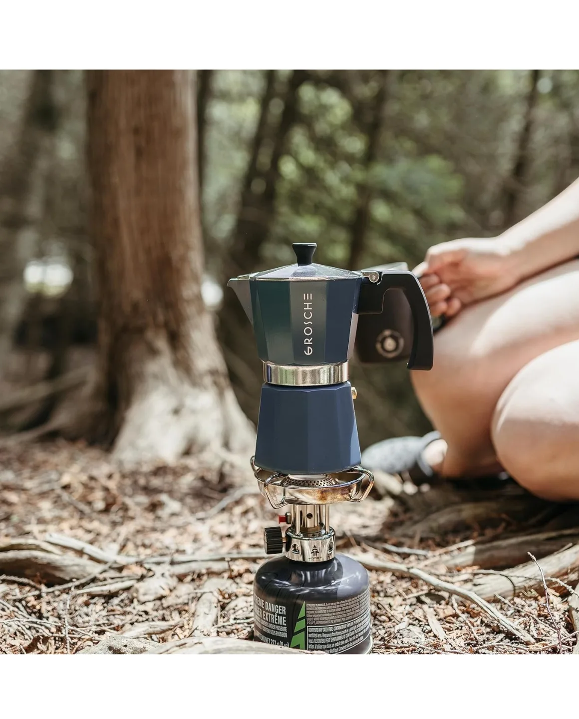 Grosche Milano Blue Stovetop Espresso Maker - 6 cup image indicator(6)