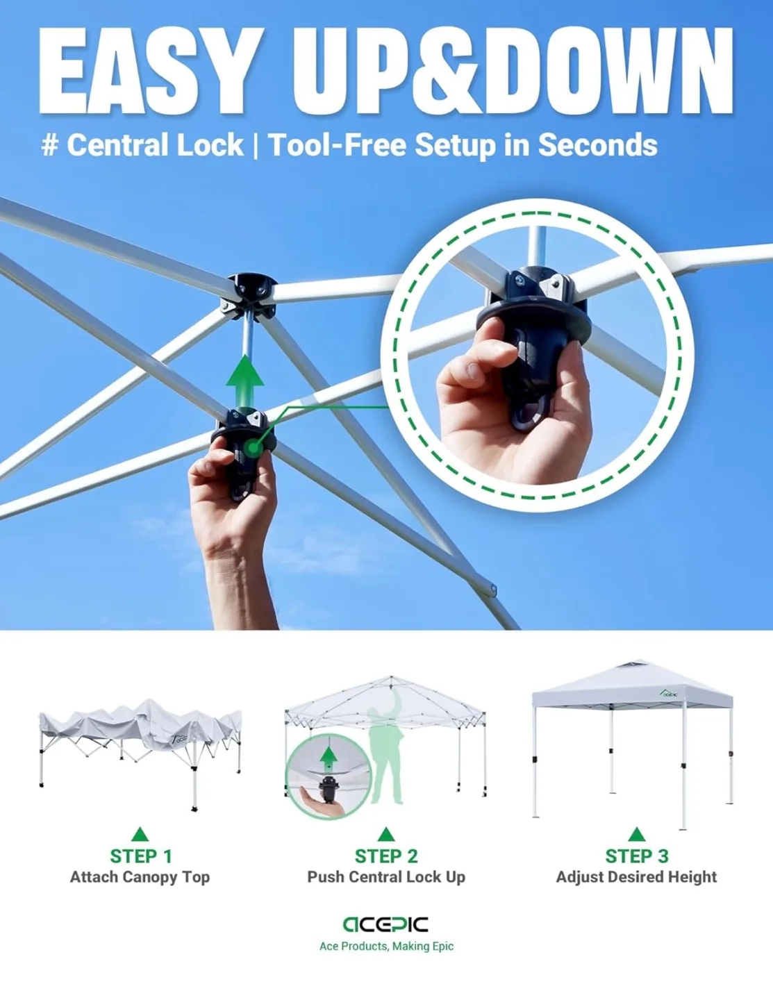 Acepic 10x10 Pop Up Canopy Tent  ( BRANDNEW ) image indicator(3)