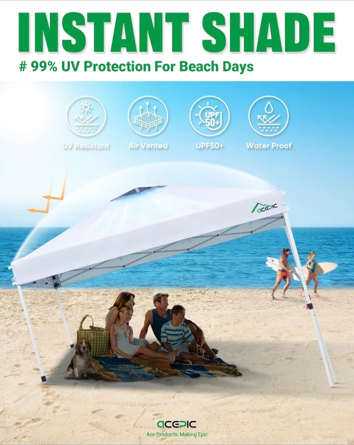 Acepic 10x10 Pop Up Canopy Tent  ( BRANDNEW ) image indicator(5)