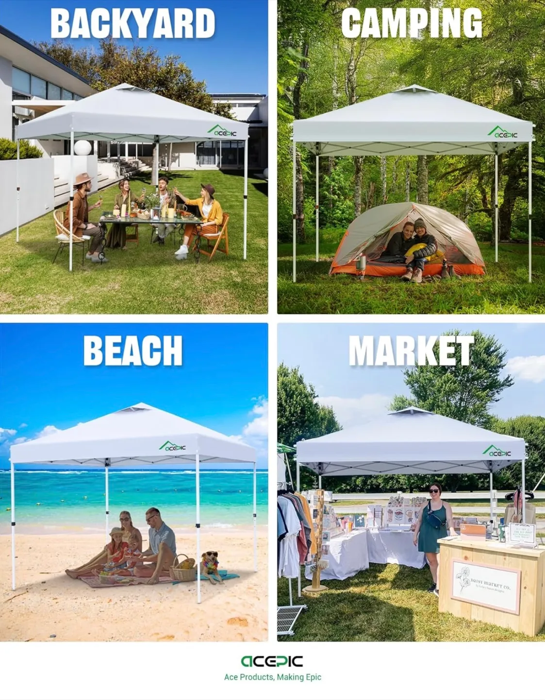 Acepic 10x10 Pop Up Canopy Tent  ( BRANDNEW ) image indicator(8)