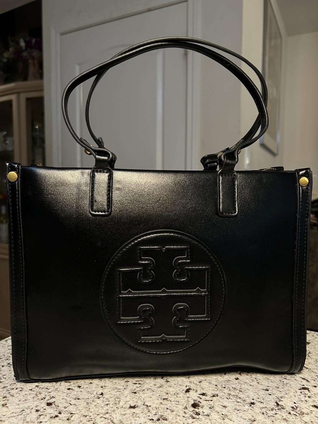 Tory Burch Black Leather Tote Bag