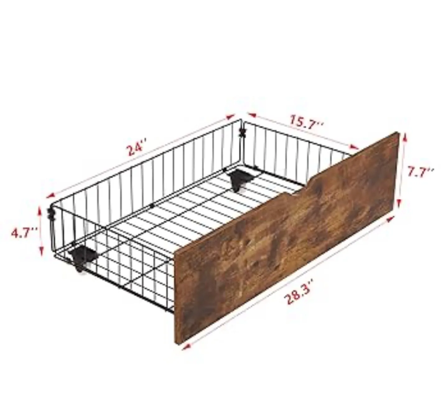 4 Wood & Metal Wire Basket Drawer Organizer thumbnail