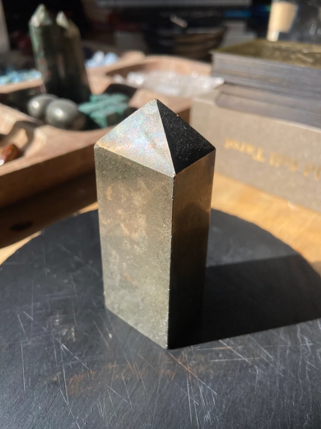 Golden Pyrite Crystal Point Tower thumbnail