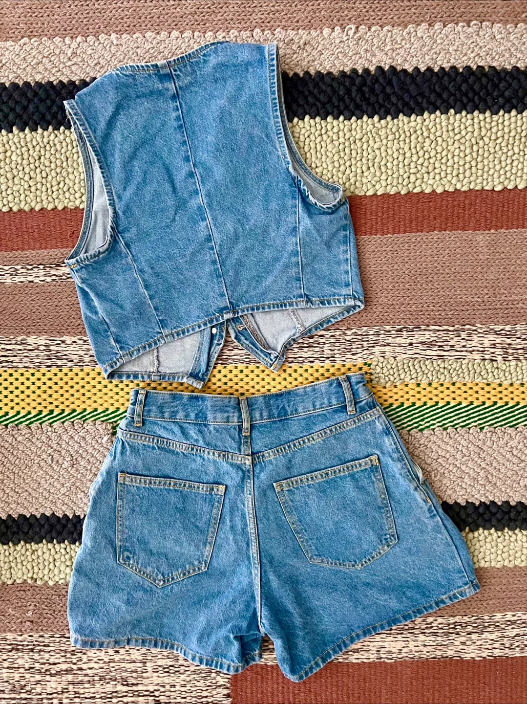 Zara Denim Vest & Shorts Set image indicator(2)
