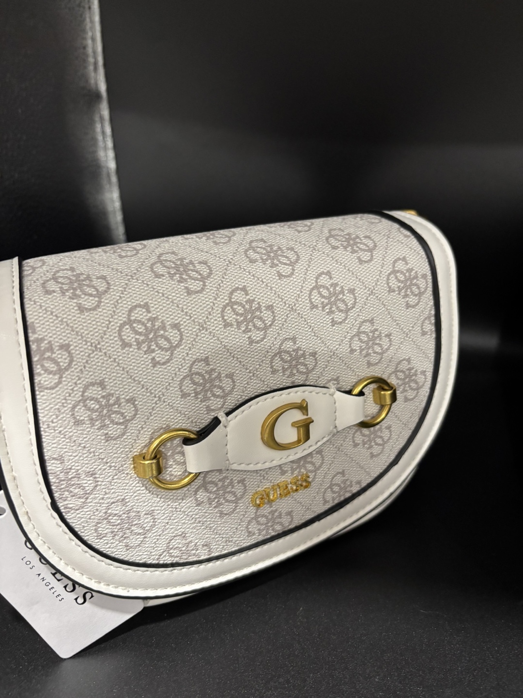 Guess Black / white Leather Bag