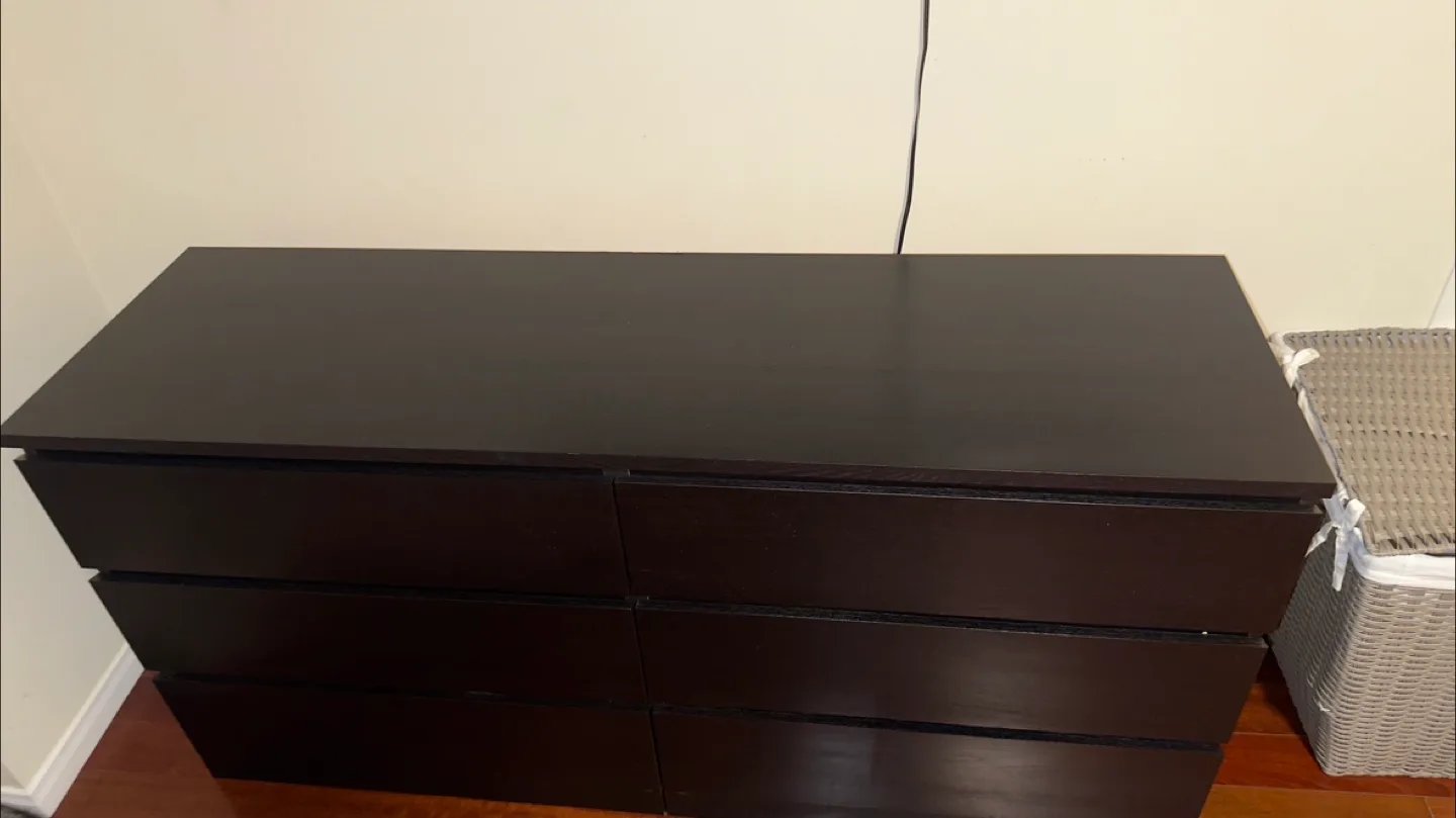 IKEA Malm 6 Drawer & 4 Drawer Dresser Set - Dark Brown image indicator(4)