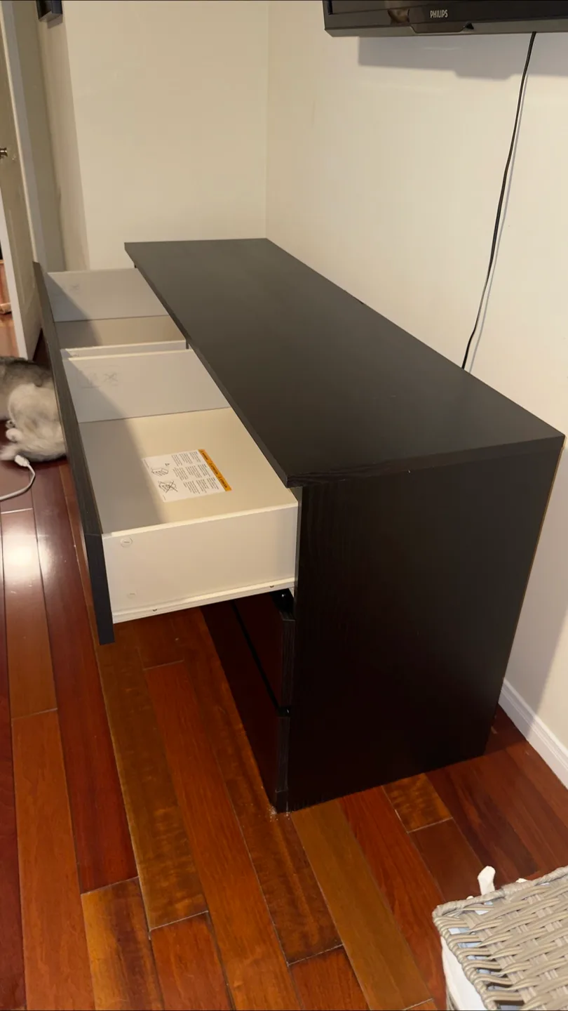 IKEA Malm 6 Drawer & 4 Drawer Dresser Set - Dark Brown image indicator(3)