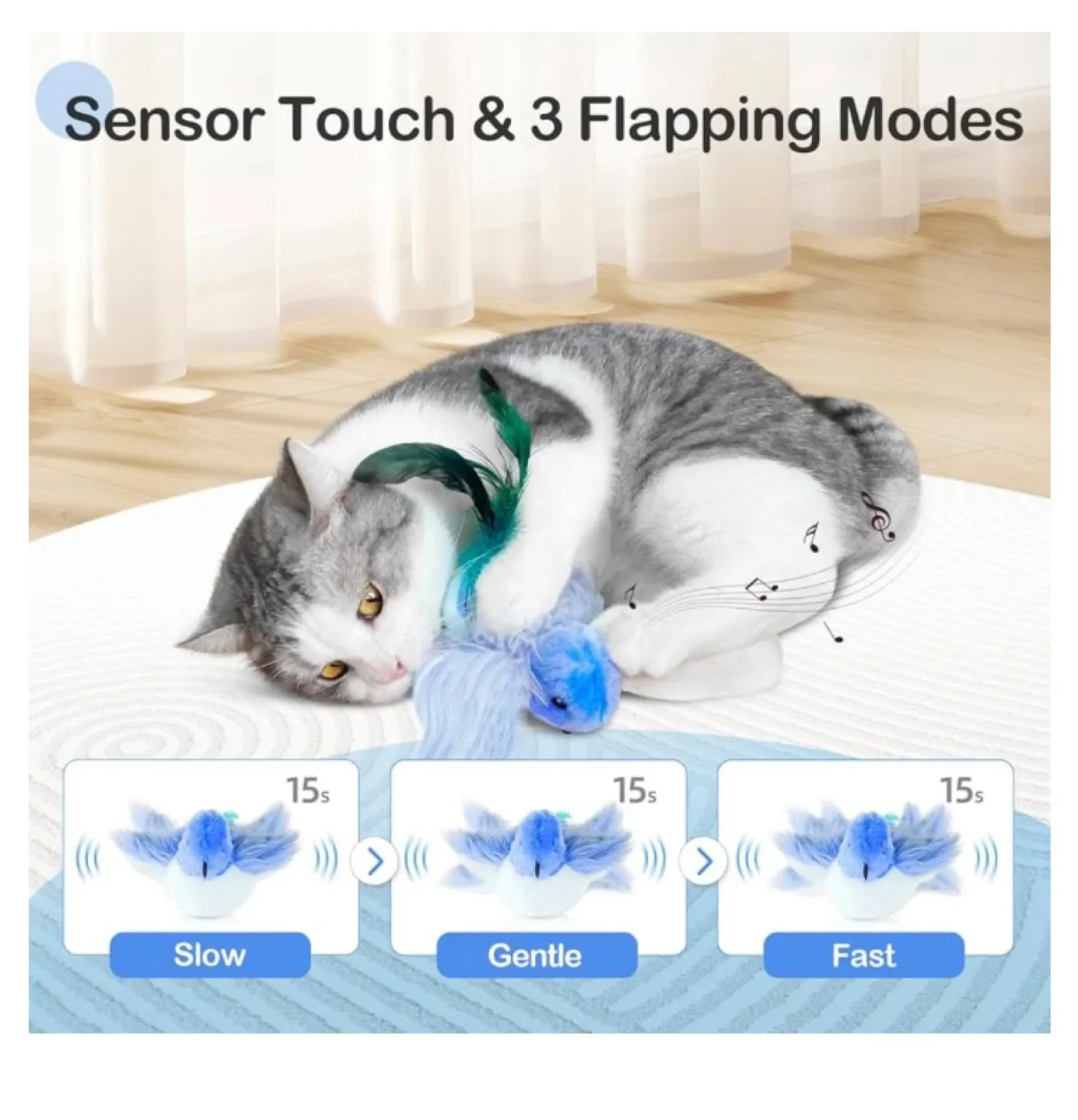 Migipaws Interactive Flapping Bird Cat Toy image indicator(3)