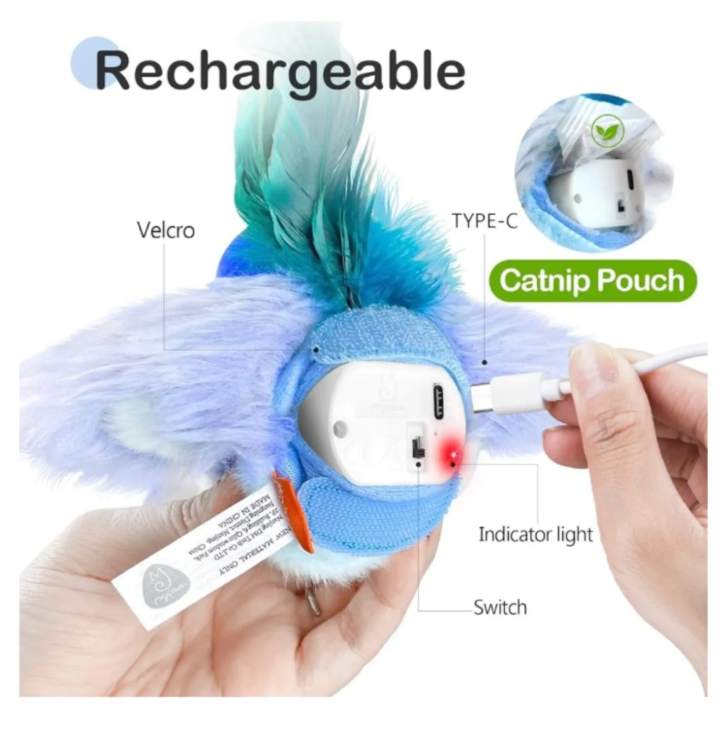 Migipaws Interactive Flapping Bird Cat Toy image indicator(6)