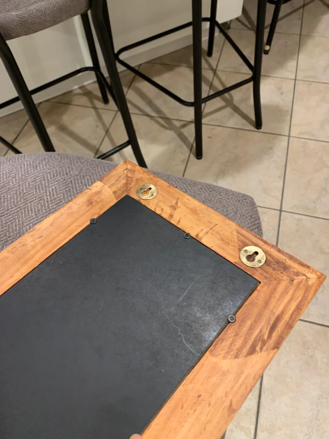 Wooden Framed Mirror with Hooks image indicator(4)