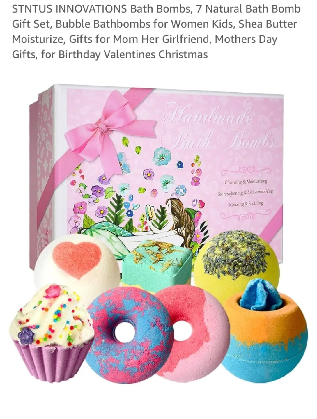 Handmade Bath Bombs, 7 Natural Bath Bomb Gift Set - NEW image indicator(5)