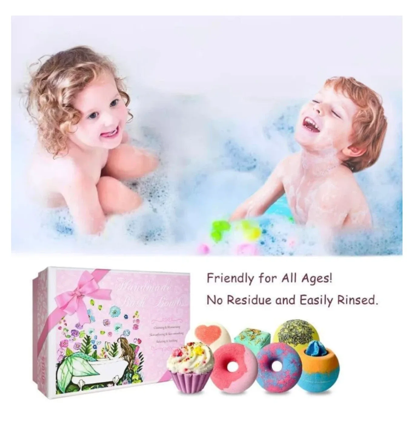 Handmade Bath Bombs, 7 Natural Bath Bomb Gift Set - NEW image indicator(7)