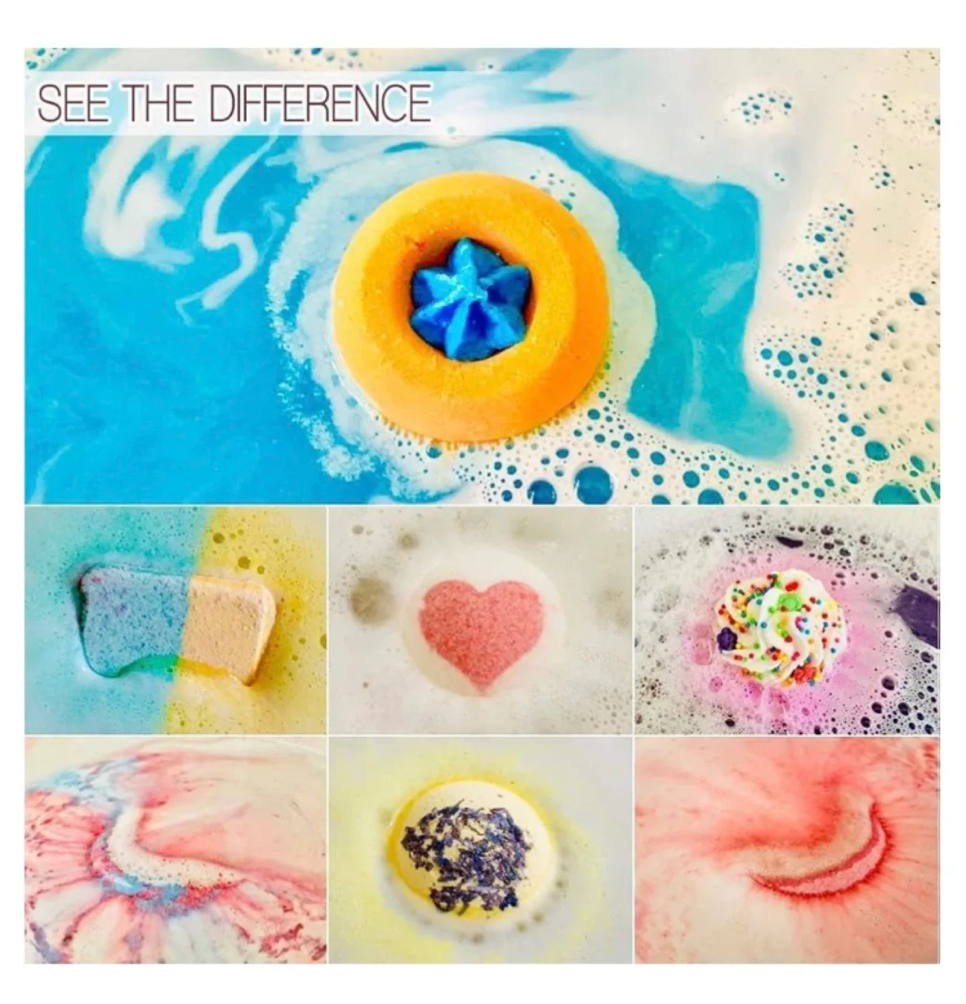 Handmade Bath Bombs, 7 Natural Bath Bomb Gift Set - NEW image indicator(4)