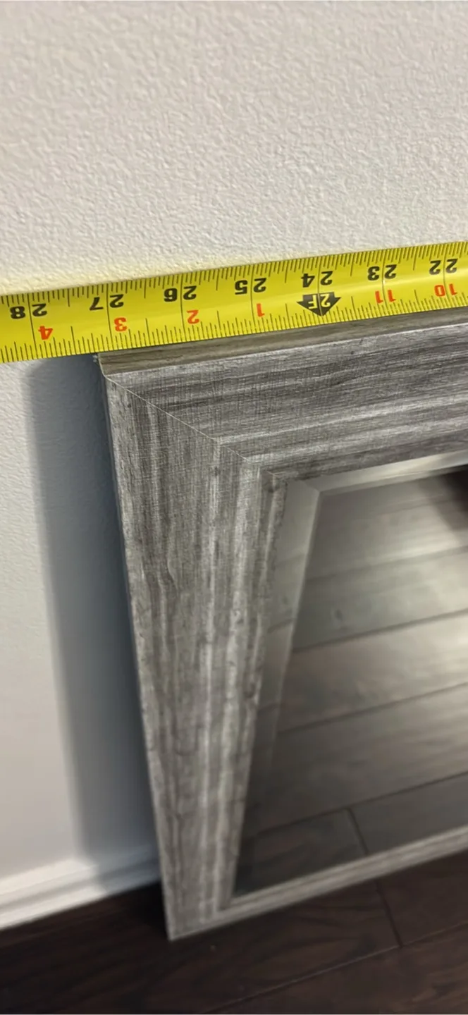 Grey Framed Wall Mirror - 27x35 inches image indicator(4)