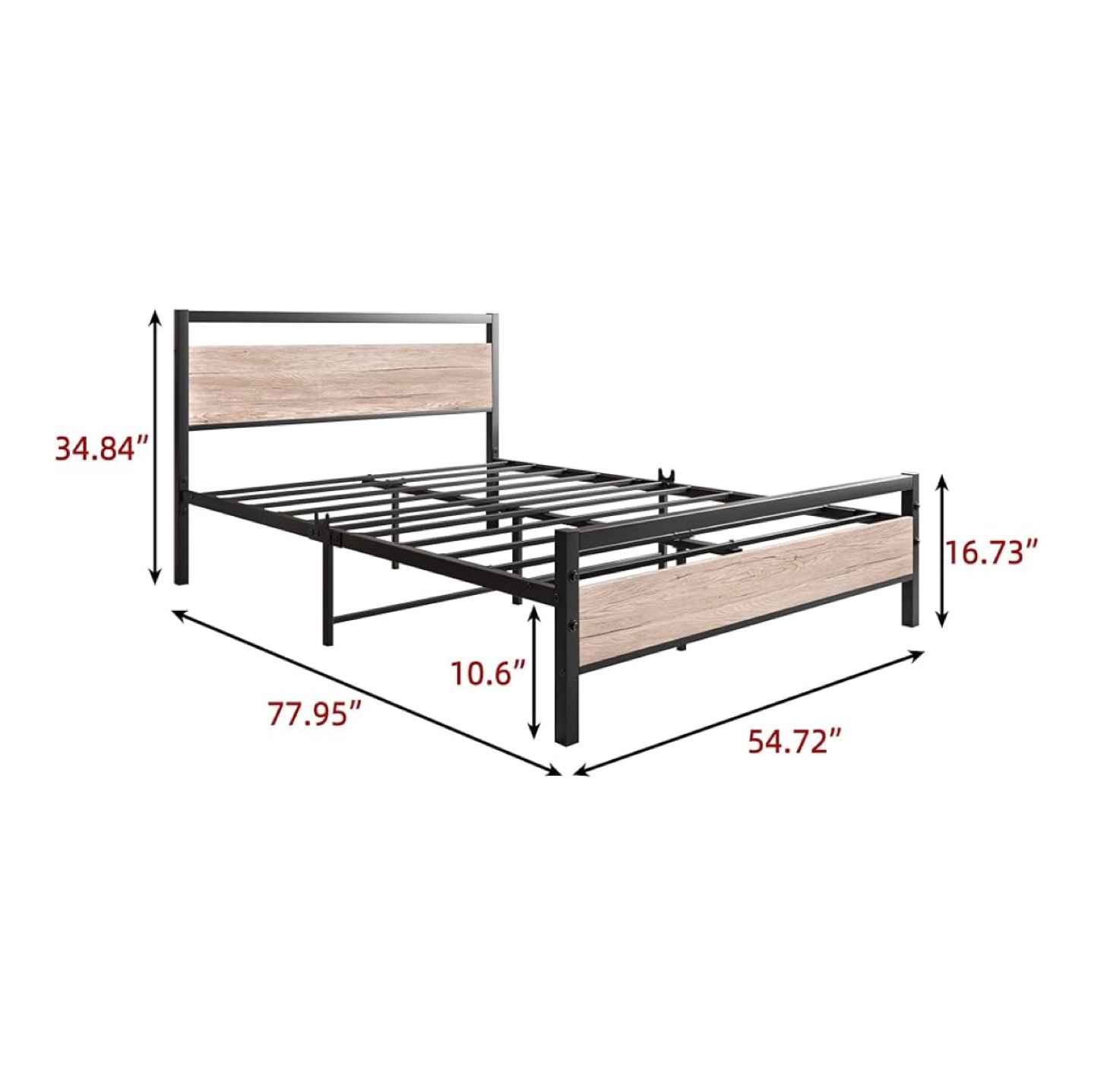 Full Size Metal and Wood Bed Frame - photo 4