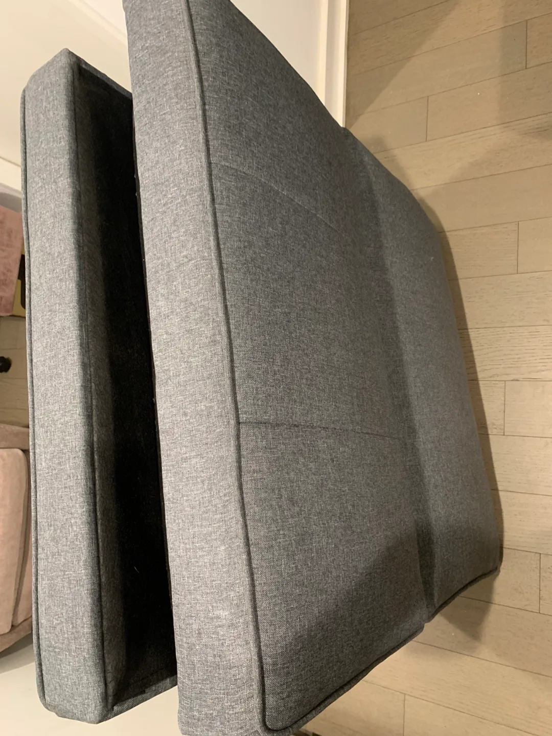 Gray Futon Sofa Bed - 66" x 37.25" (without legs) image indicator(9)