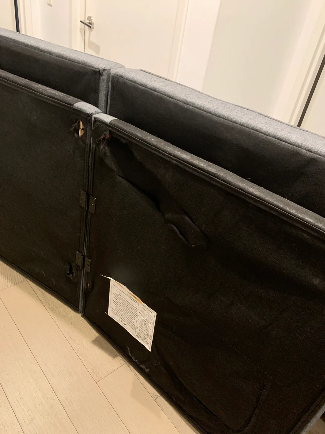 Gray Futon Sofa Bed - 66" x 37.25" (without legs) image indicator(10)