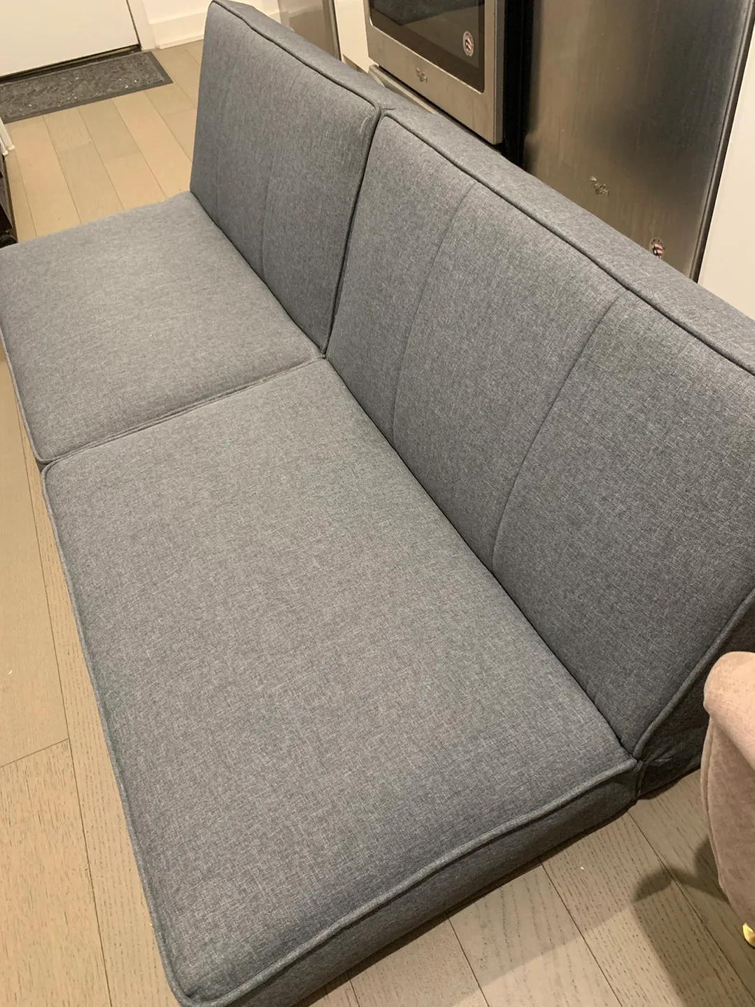 Gray Futon Sofa Bed - 66" x 37.25" (without legs) image indicator(7)