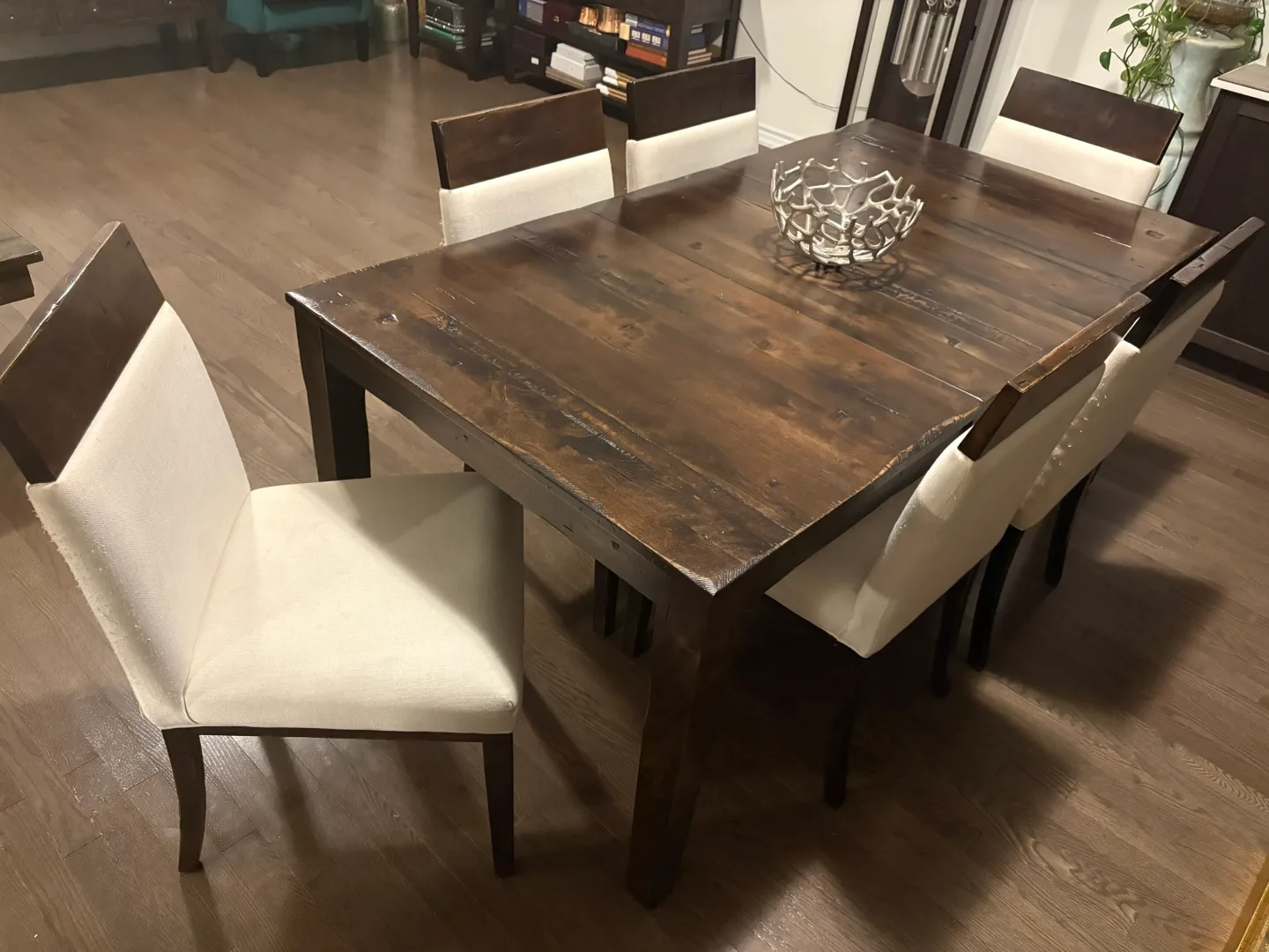 Dining Table with 6 Chairs - Dark Wood thumbnail