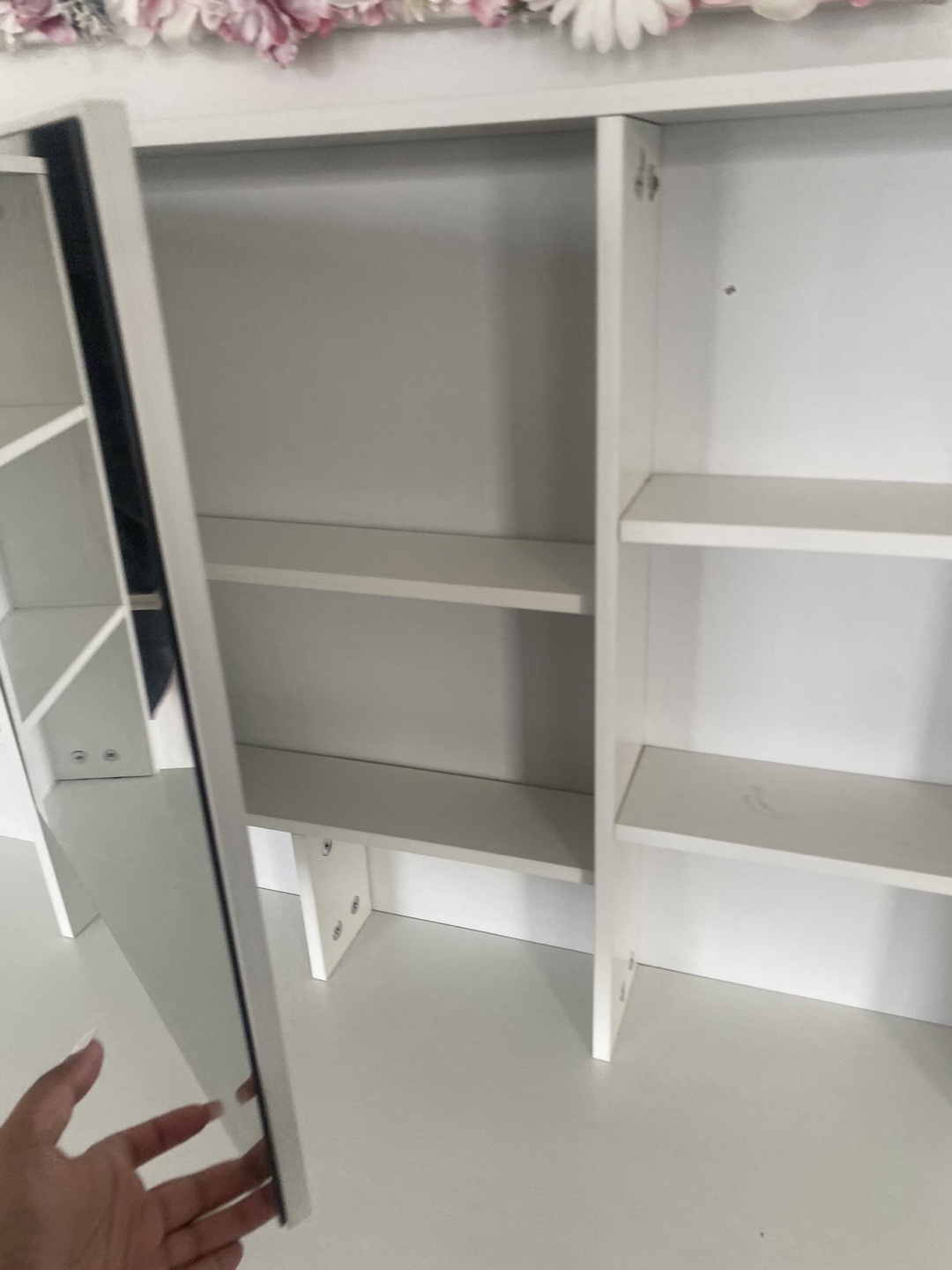 White Vanity Makeup Dressing Table with Mirror & Shelves - photo 3