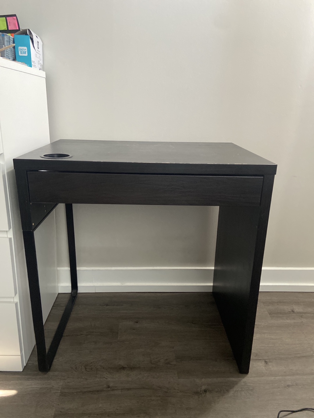 Black Desk with Drawer and Cup Holder