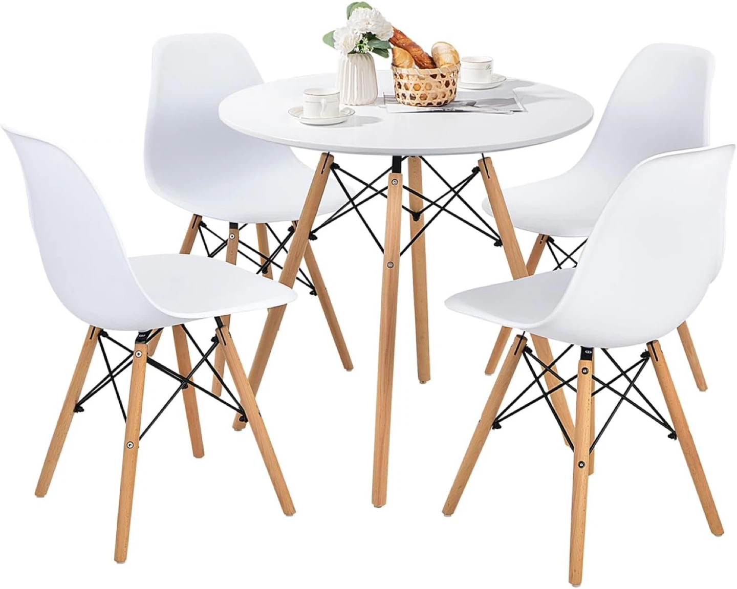 White Dining Table & 2 Chairs