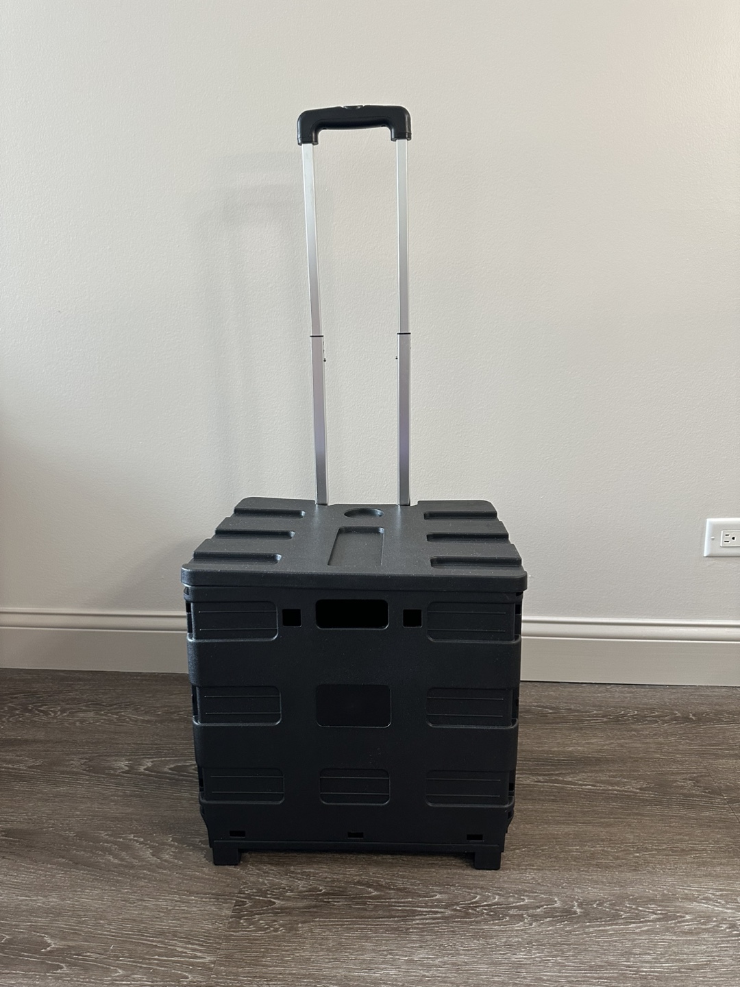 Collapsible Rolling Crate Cart - Black - photo 2