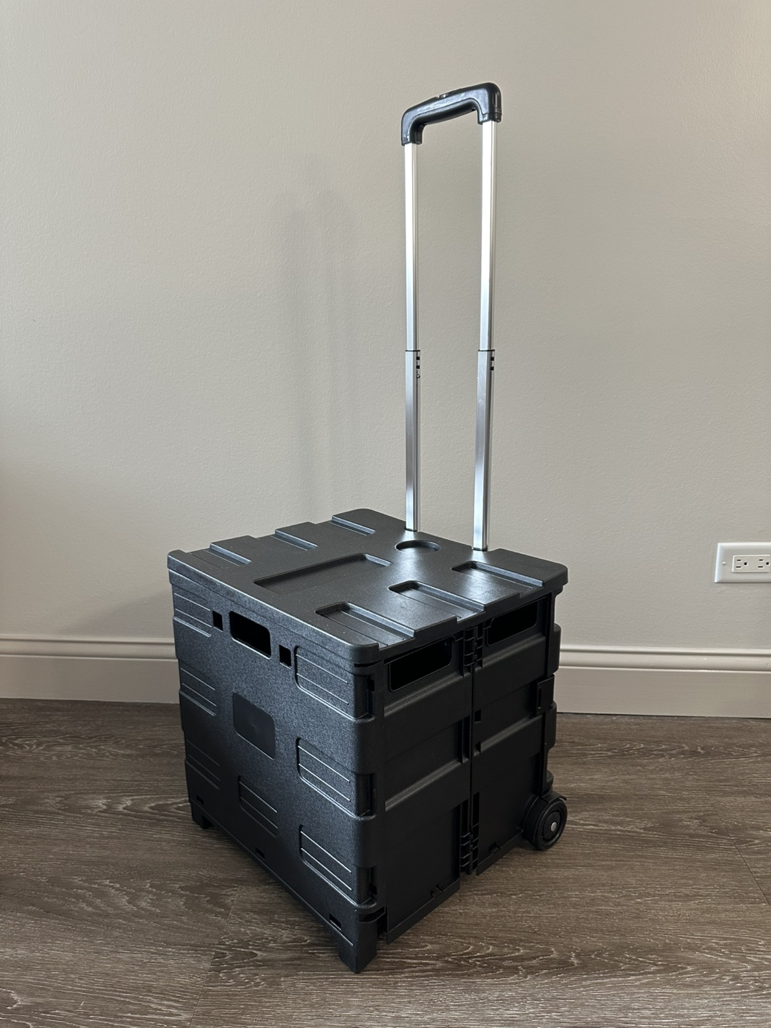 Collapsible Rolling Crate Cart - Black