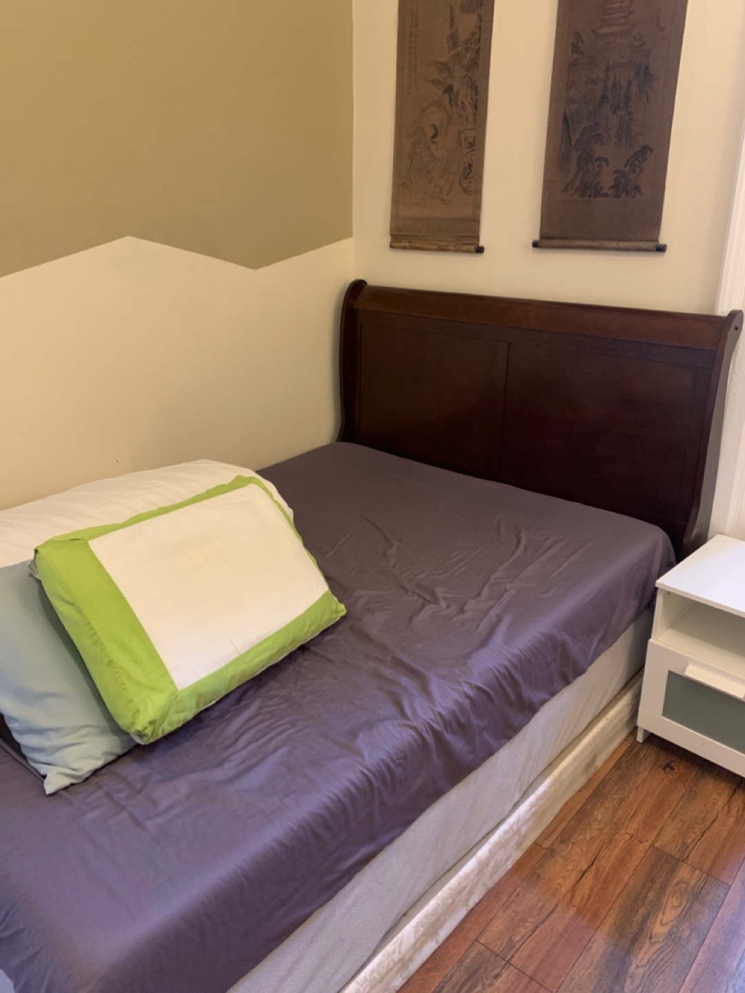 Solid Wood Double bed headboard and mattress - photo 2