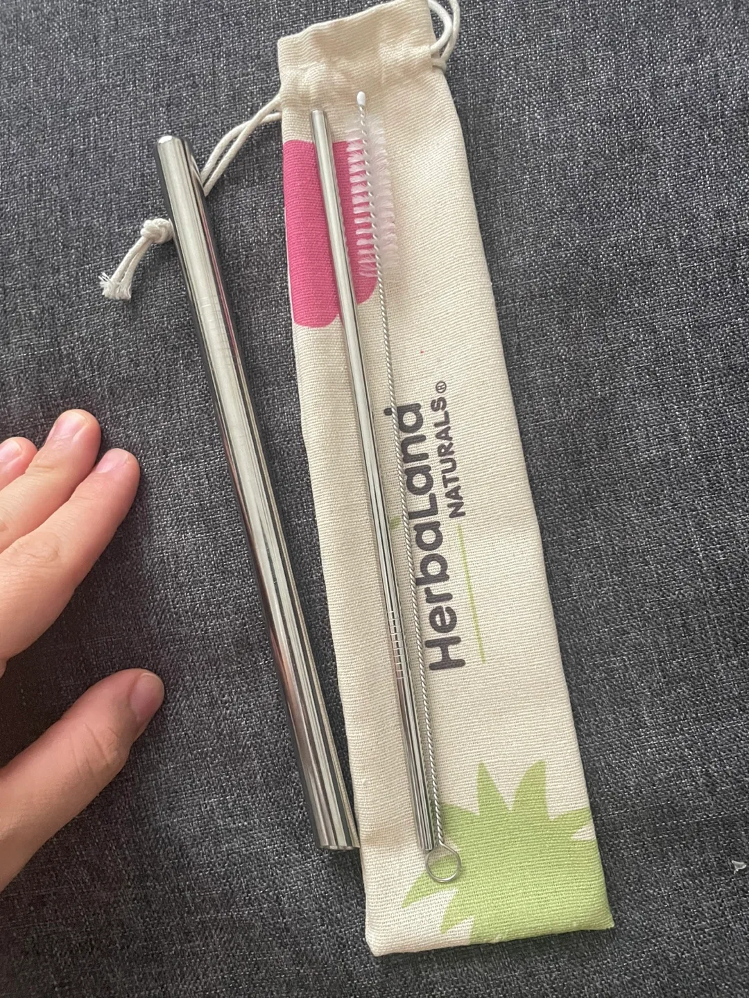 HerbaLand Naturals Stainless Steel Straw Set thumbnail