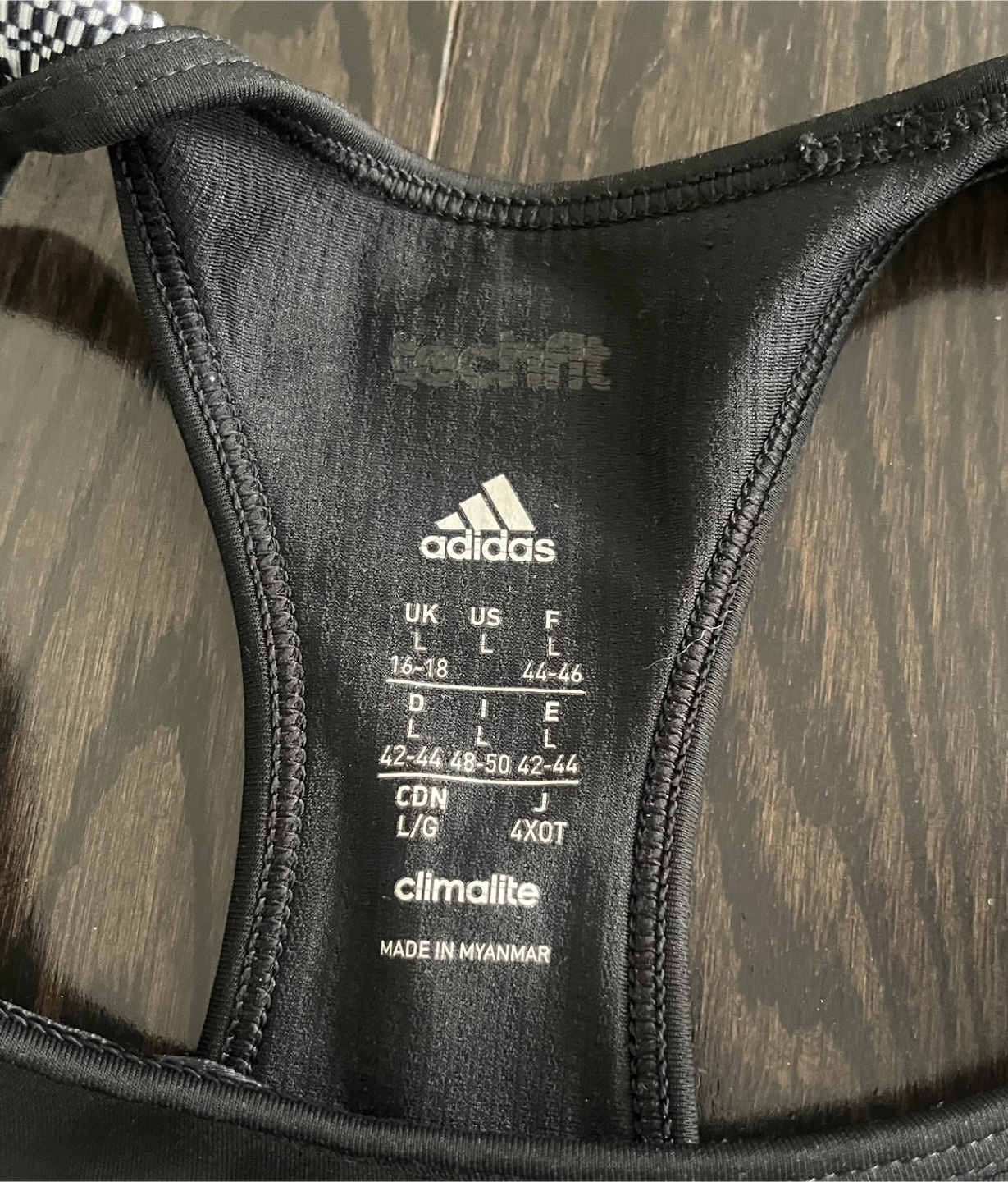 Adidas Black & White Sports Bra - Size L - photo 3