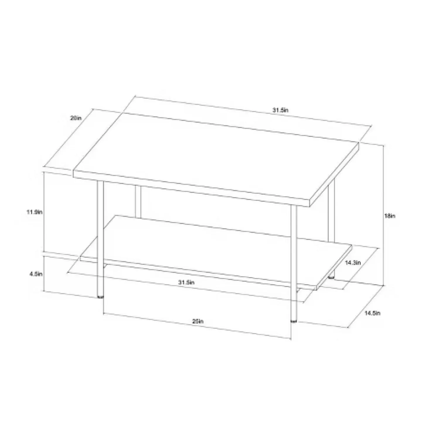 Coffee Table with Storage Shelf image indicator(3)