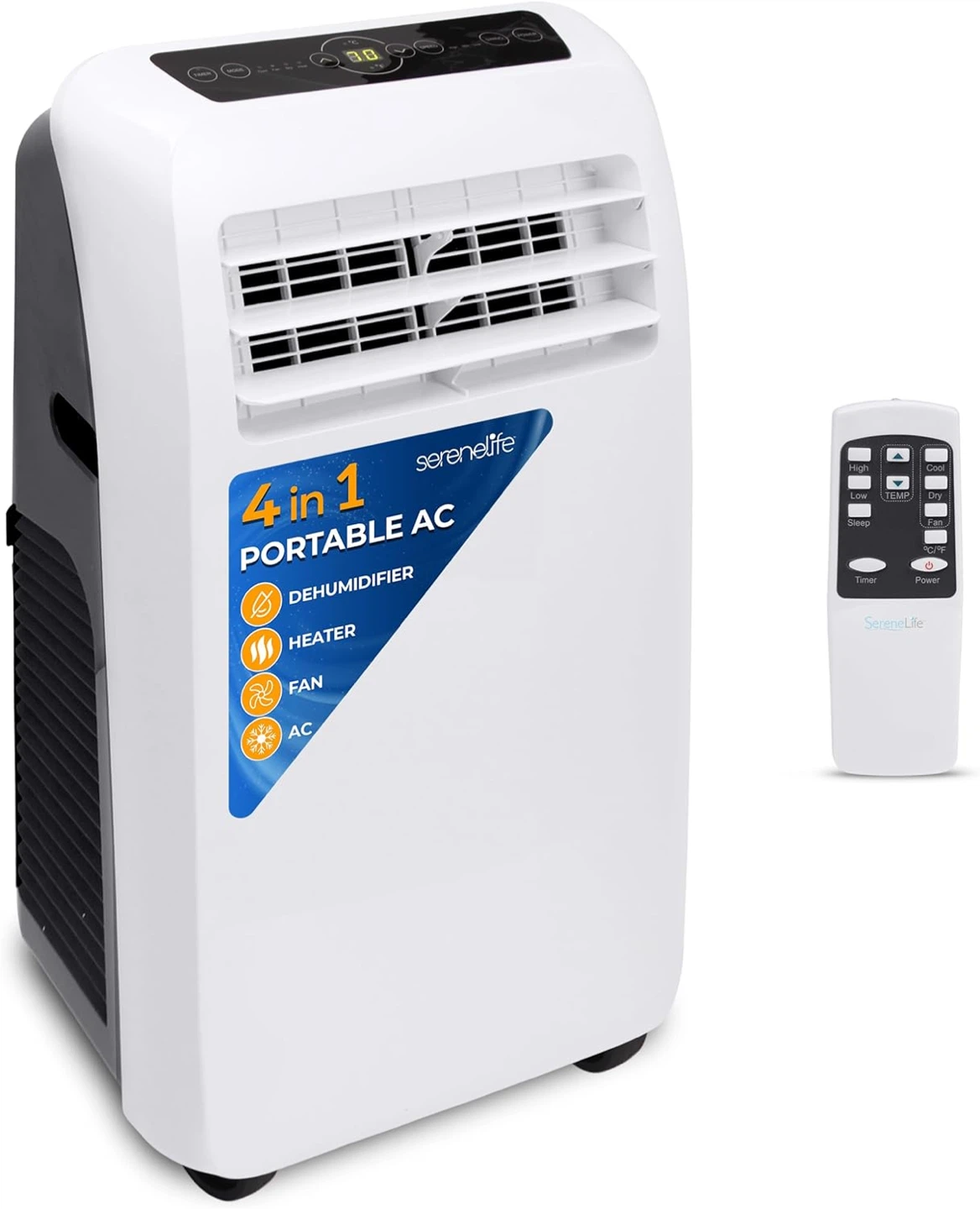 SereneLife 4-in-1 Portable AC, Dehumidifier, Heater, Fan